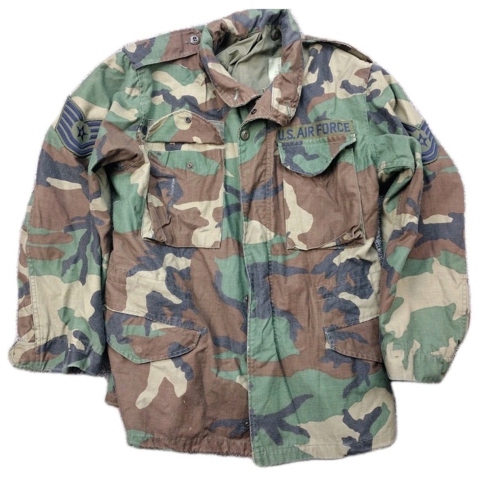 Vintage Alpha Industries M65 Field Jacket Small Woodland Camo USGI